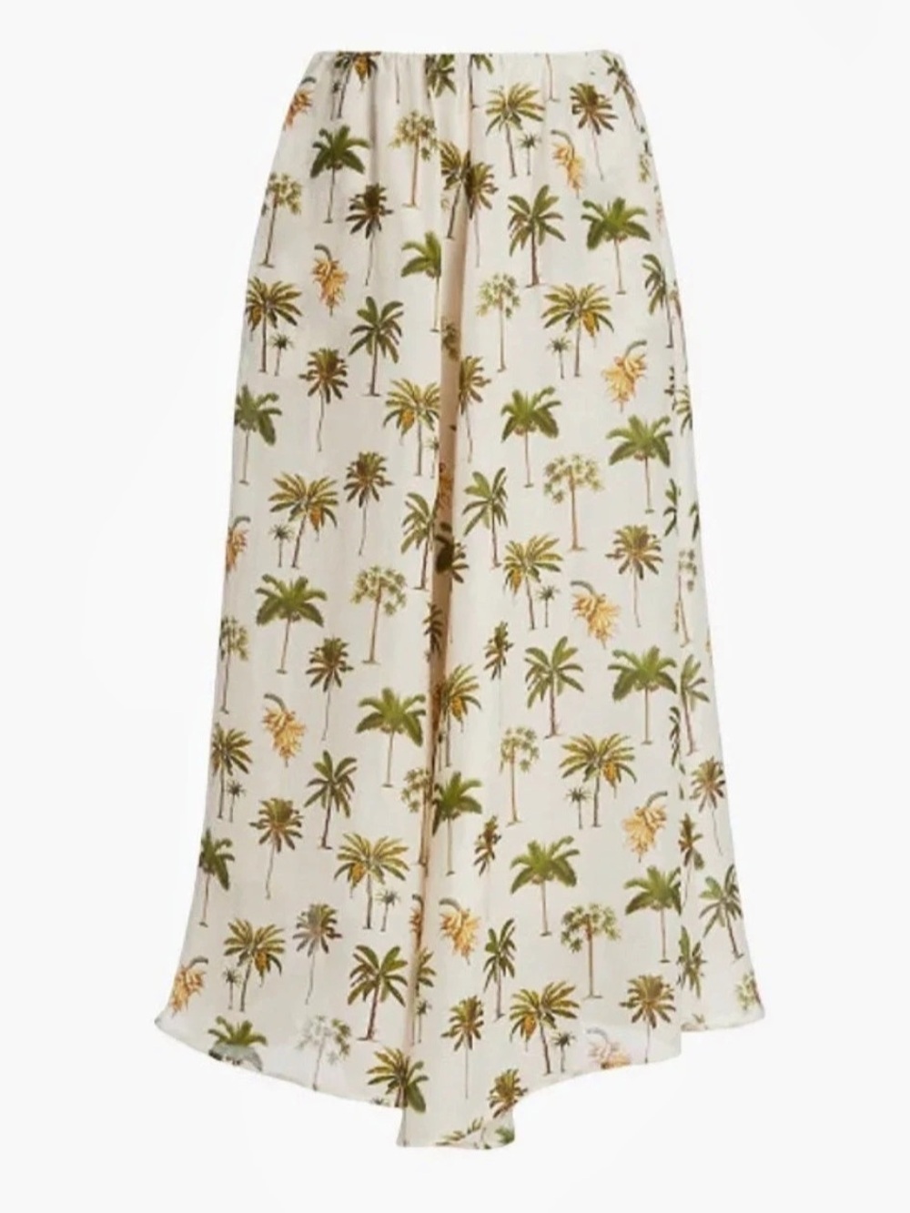 KIVARI Bembe Green Palm Midi Skirt NWT Size S US 6 Linen Blend